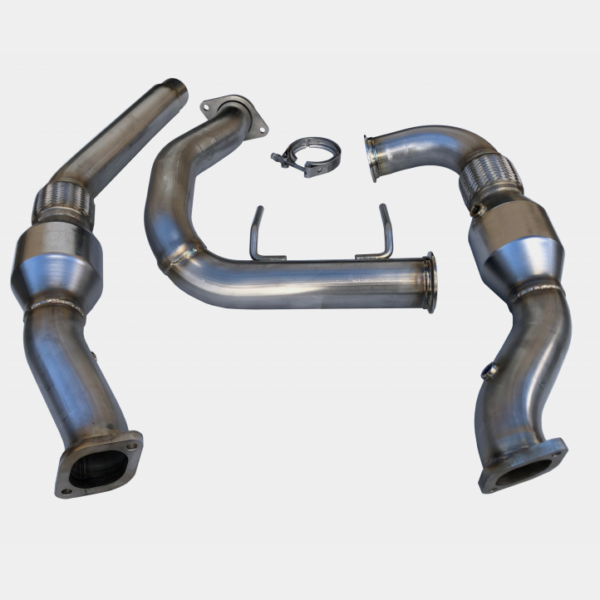 2017 - 20 F150 Raptor 3.5L 304SS Catted Downpipes W built-in Turbo Adapters - Image 4